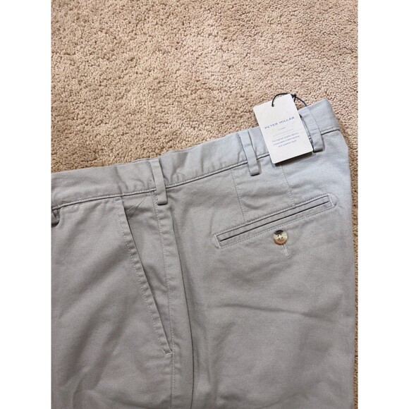 Peter Millar Crown Chino Golf Pants Size 32 Grey Pockets Cotton Blend $175 NWT - Picture 3 of 8